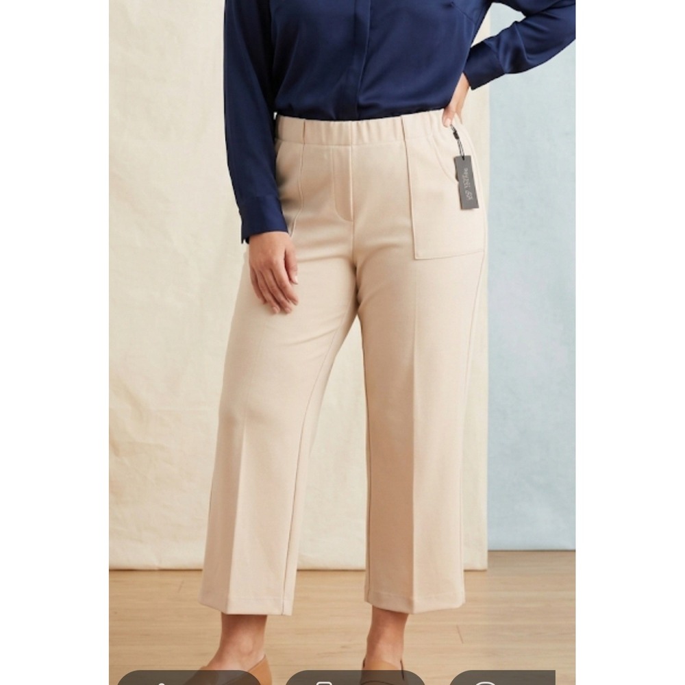 Rachel Zoe pull on Straight‎ Leg Women  Pants Plus 2X Muted Beige